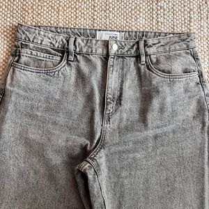 Gray Denim Barrel Jeans